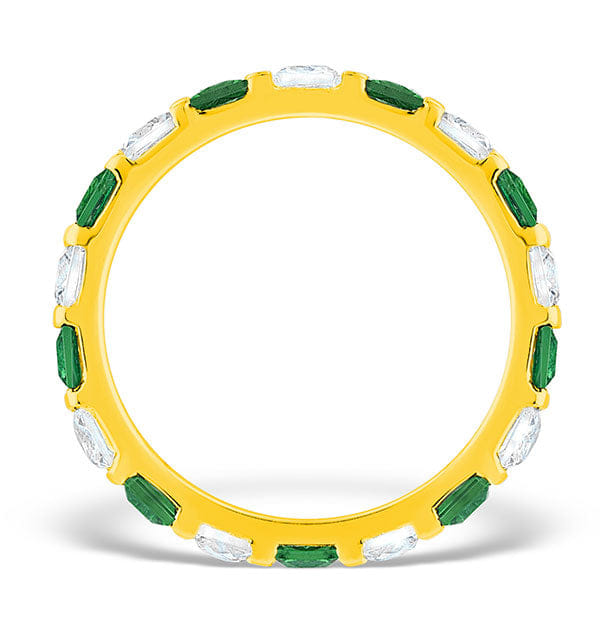 Diamond Olivia 18K Gold Emerald 1.20ct and G/VS 1CT Diamond Eternity Ring
