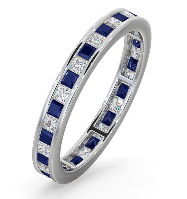 LAUREN Eternity Ring Lauren Diamonds H/SI and Sapphire 1.20CT - Platinum