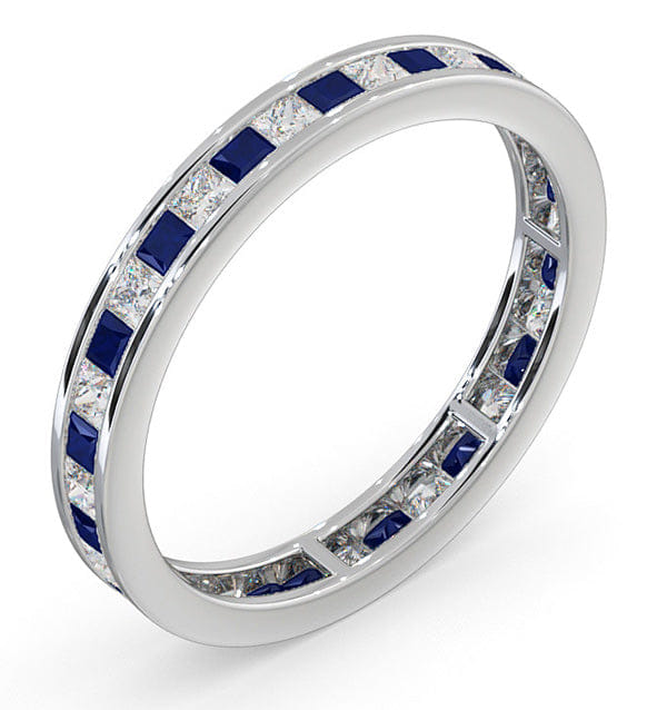LAUREN Eternity Ring Lauren Diamonds H/SI and Sapphire 1.20CT - Platinum