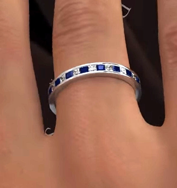 LAUREN Eternity Ring Lauren Diamonds H/SI and Sapphire 1.20CT - Platinum