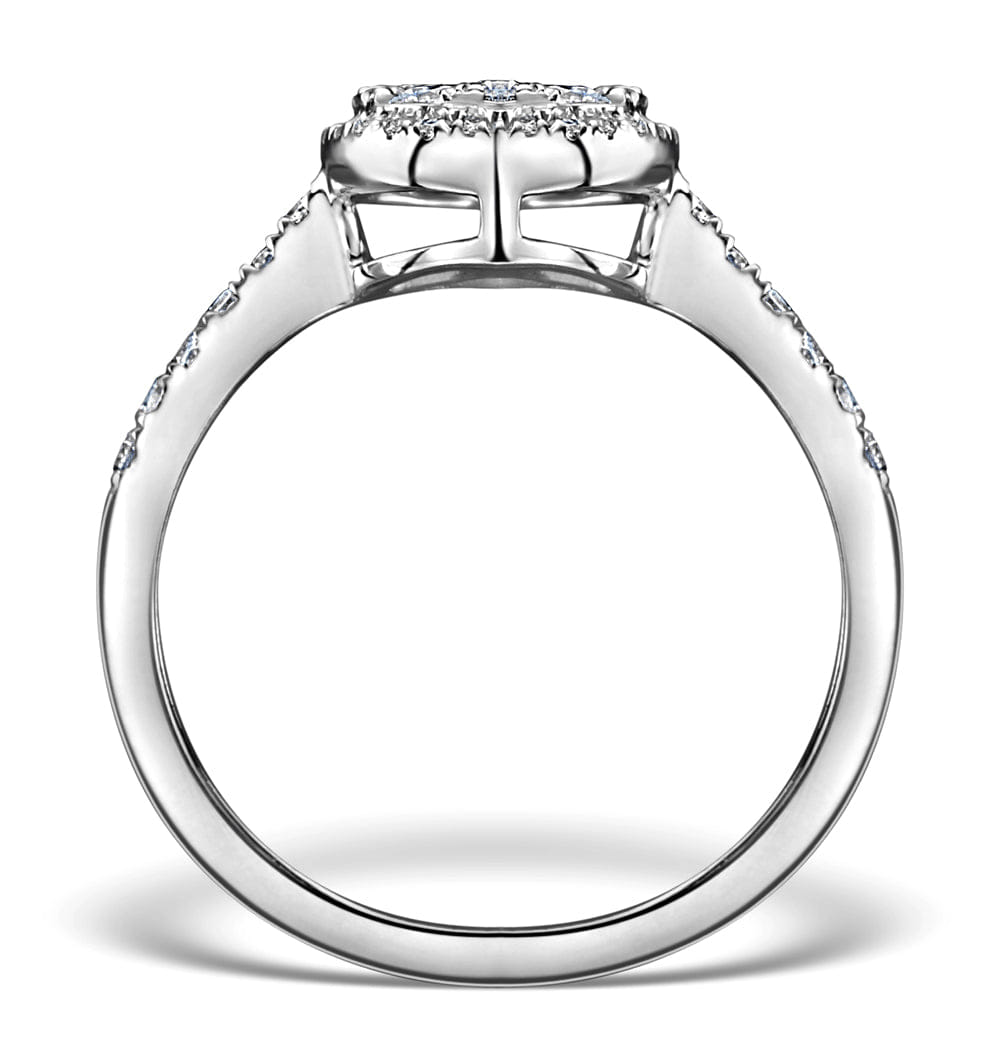 RING Halo Engagement Ring Galileo 0.80ct of Diamonds in 18K Gold - FT61