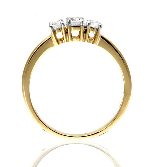 Diamond Ellie 18K Gold 3 Stone Diamond Ring 1.00CT H/SI
