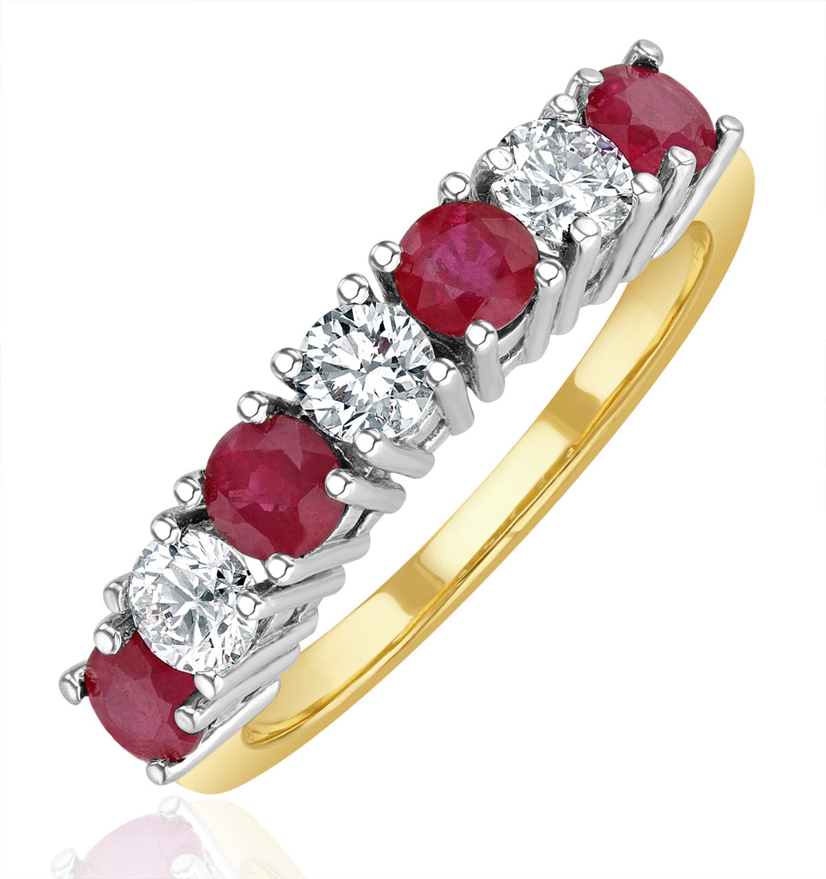 Diamond Ruby 1CT and Diamond Ring 0.50CT 18K Gold FT32