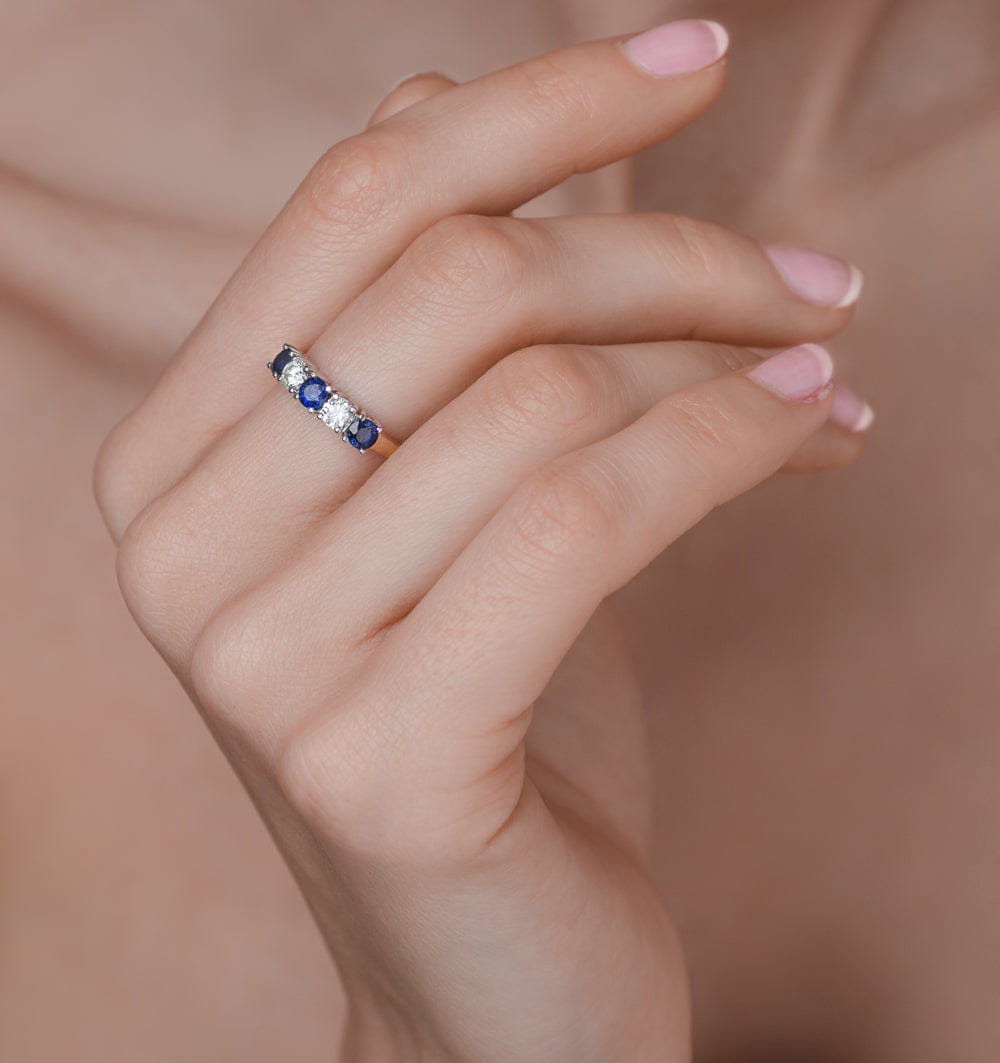 Diamond Sapphire 0.90CT and Diamond Ring 0.40CT 18K Gold FT26