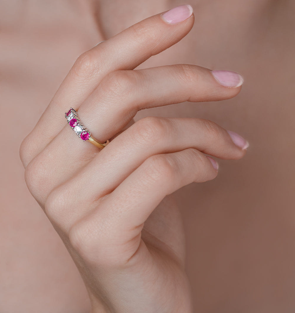 Diamond Ruby 0.75CT and Diamond Ring 0.40CT 18K Gold FT26