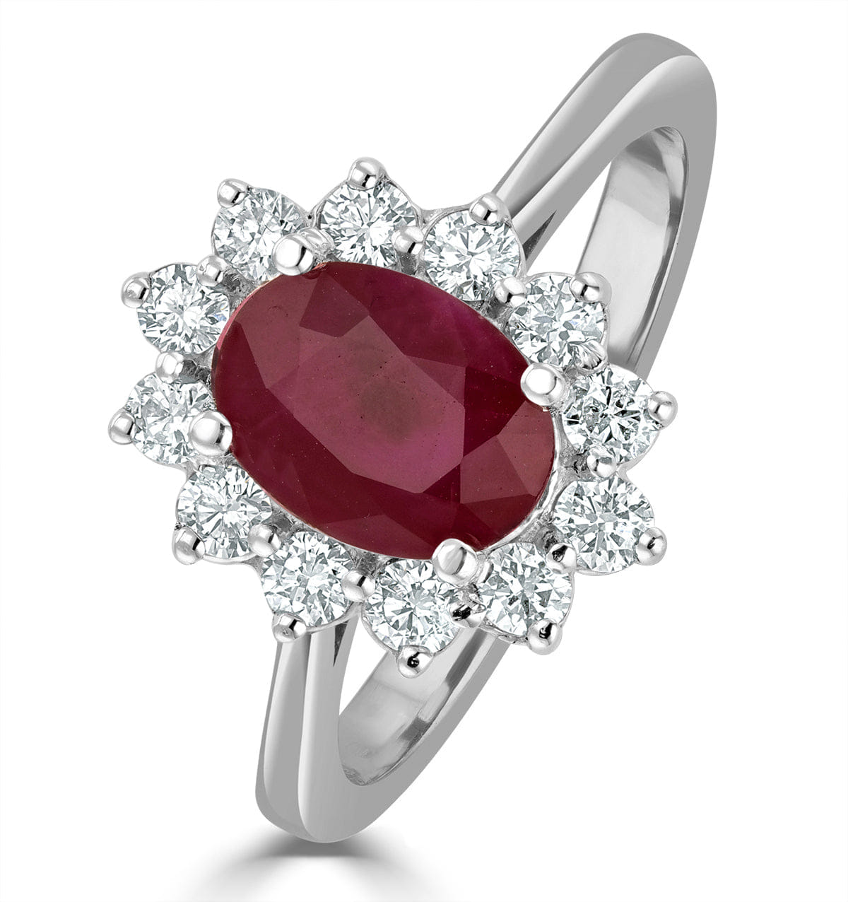 Diamond Ruby 1.35ct And Diamond 0.50ct 18K White Gold Ring