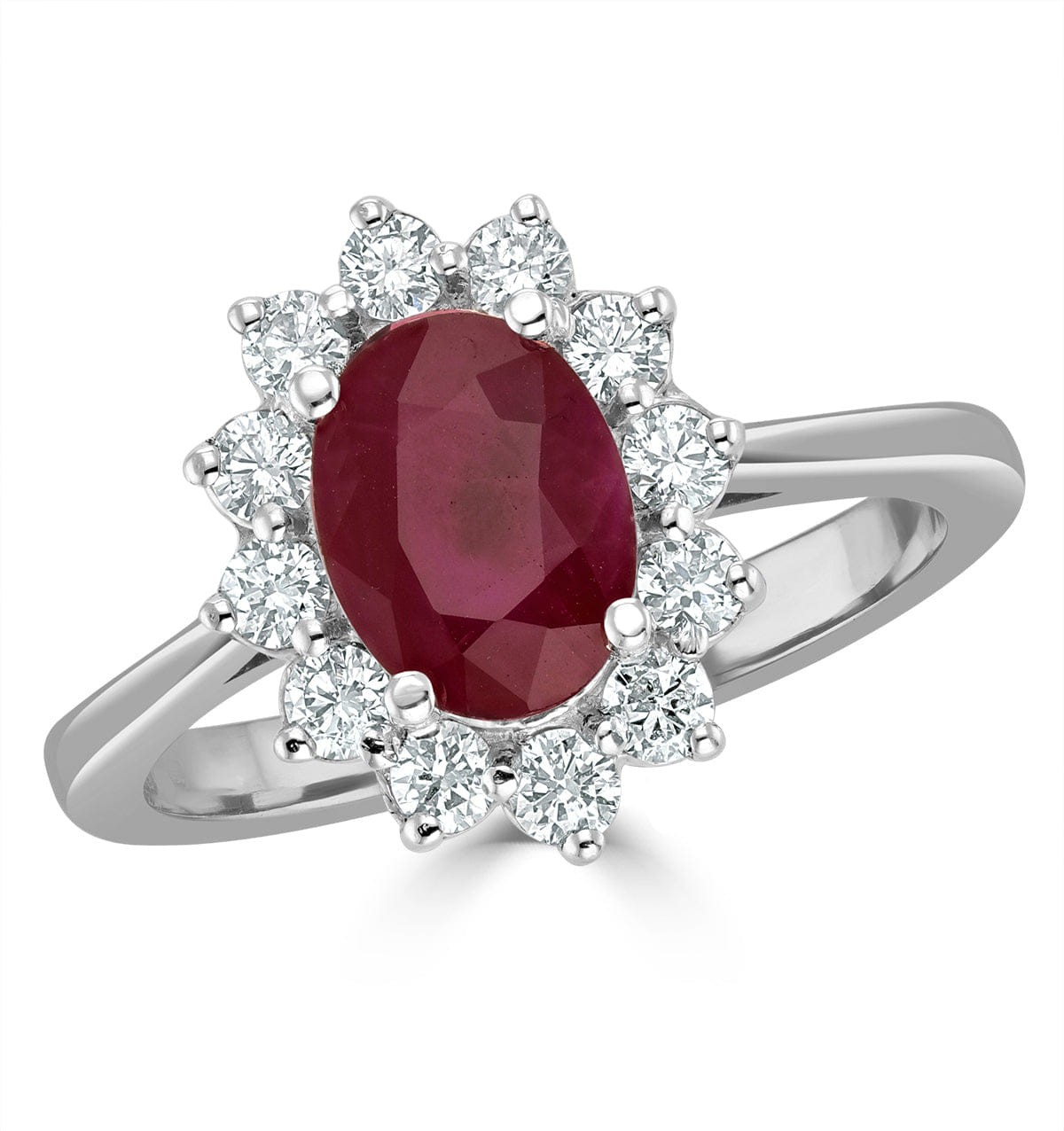 Diamond Ruby 1.35ct And Diamond 0.50ct 18K White Gold Ring