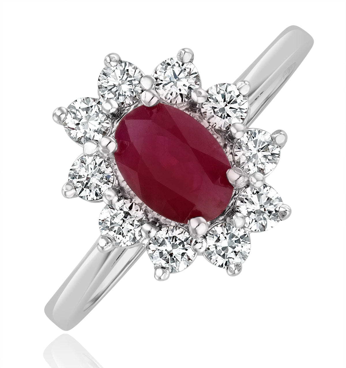 Diamond Ruby 1.15ct And Diamond 0.50ct 18K White Gold Ring