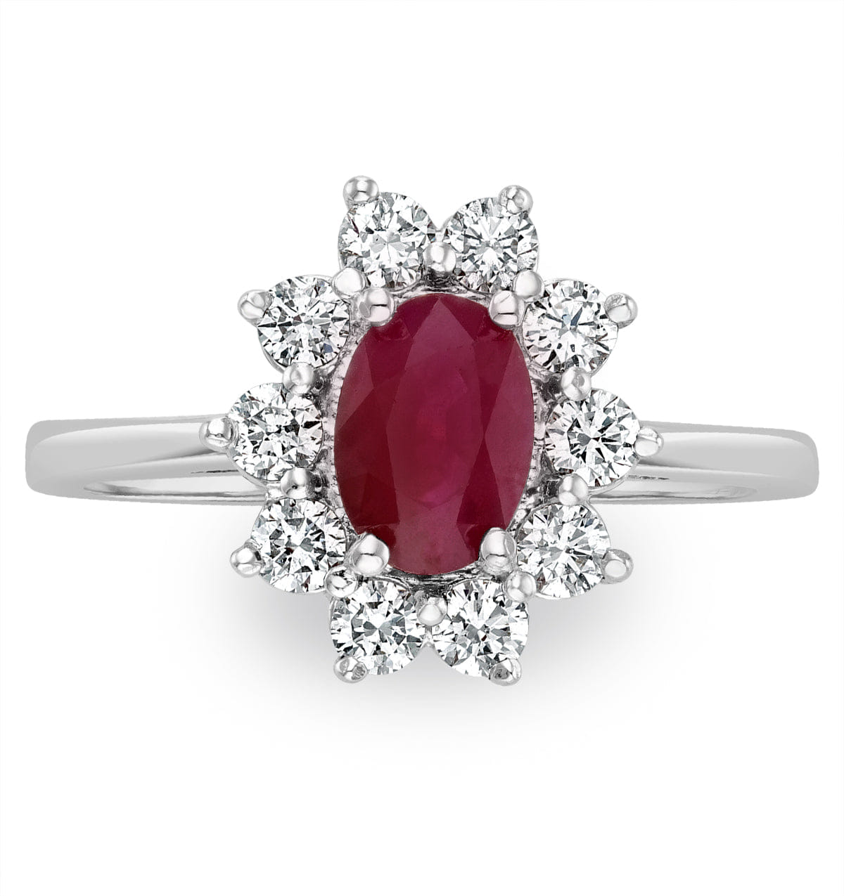 Diamond Ruby 1.15ct And Diamond 0.50ct 18K White Gold Ring