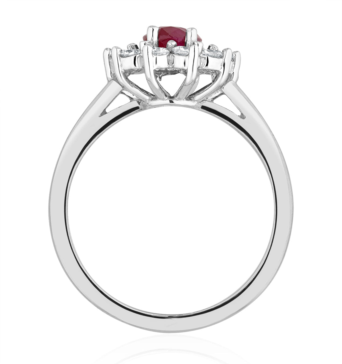 Diamond Ruby 1.15ct And Diamond 0.50ct 18K White Gold Ring