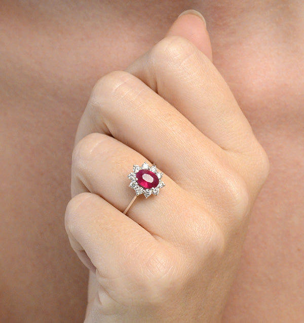 Diamond Ruby 1.15ct And Diamond 0.50ct 18K White Gold Ring