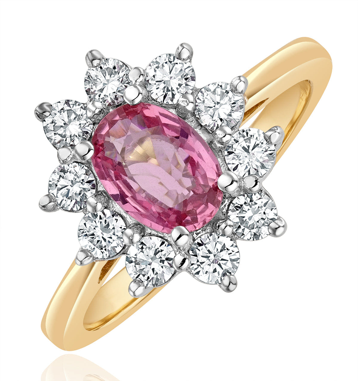 Diamond 18K Gold 0.50ct Diamond and 1.05ct Pink Sapphire Ring