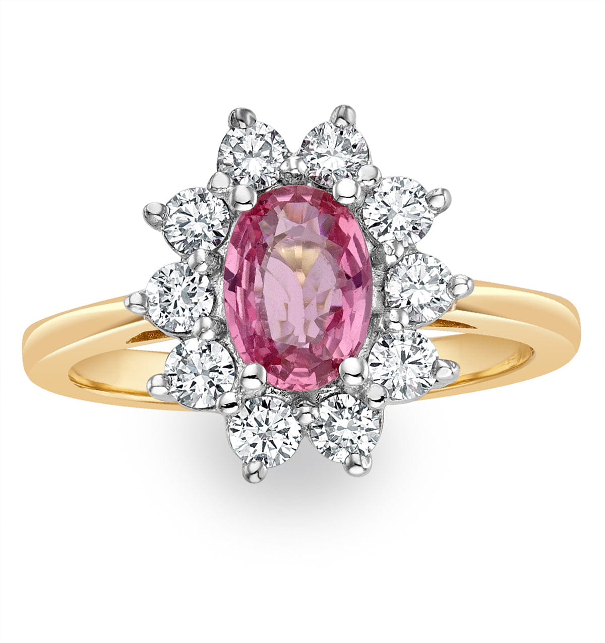 Diamond 18K Gold 0.50ct Diamond and 1.05ct Pink Sapphire Ring