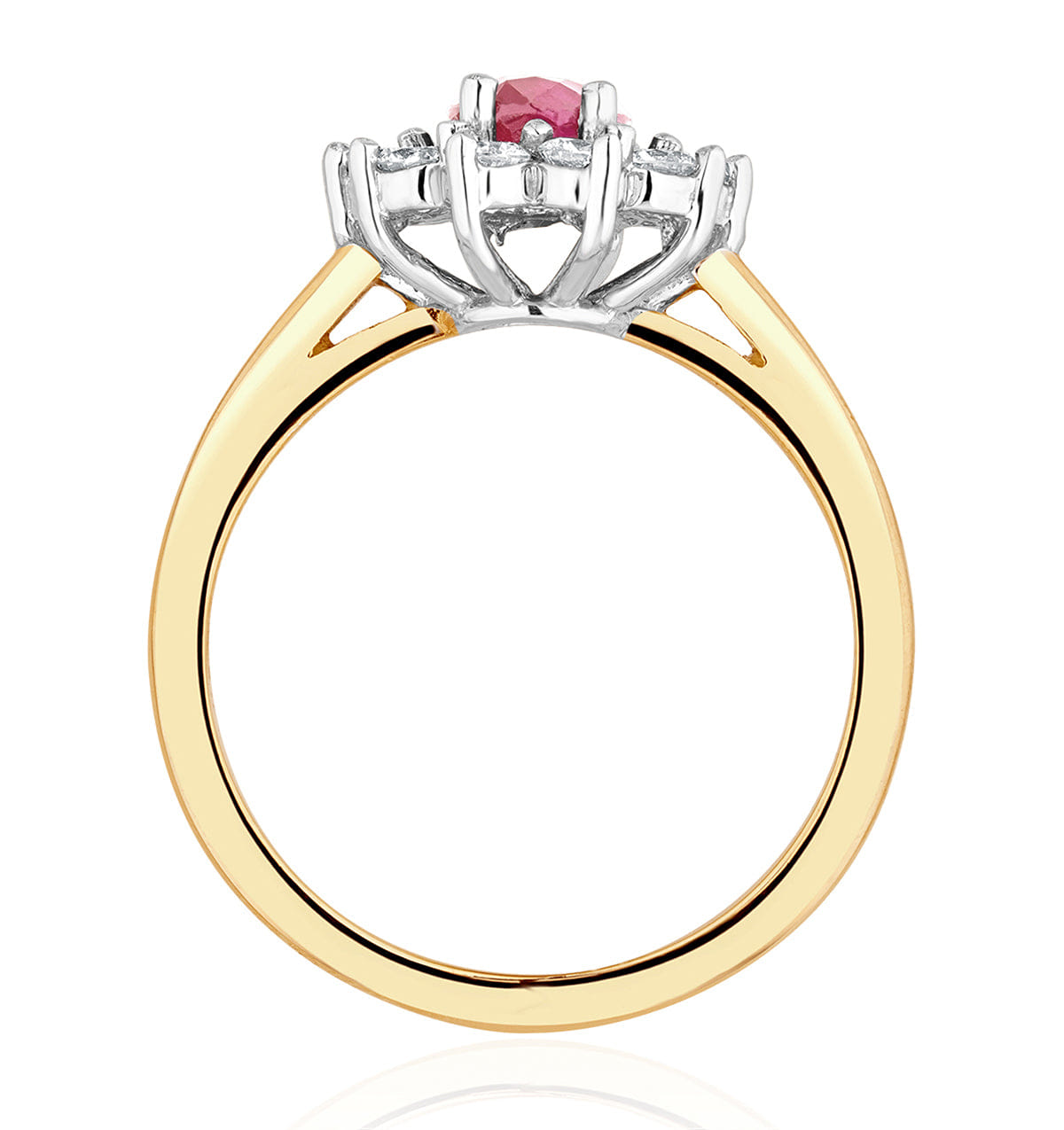 Diamond 18K Gold 0.50ct Diamond and 1.05ct Pink Sapphire Ring