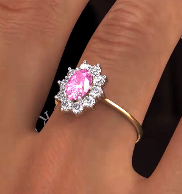 Diamond 18K Gold 0.50ct Diamond and 1.05ct Pink Sapphire Ring
