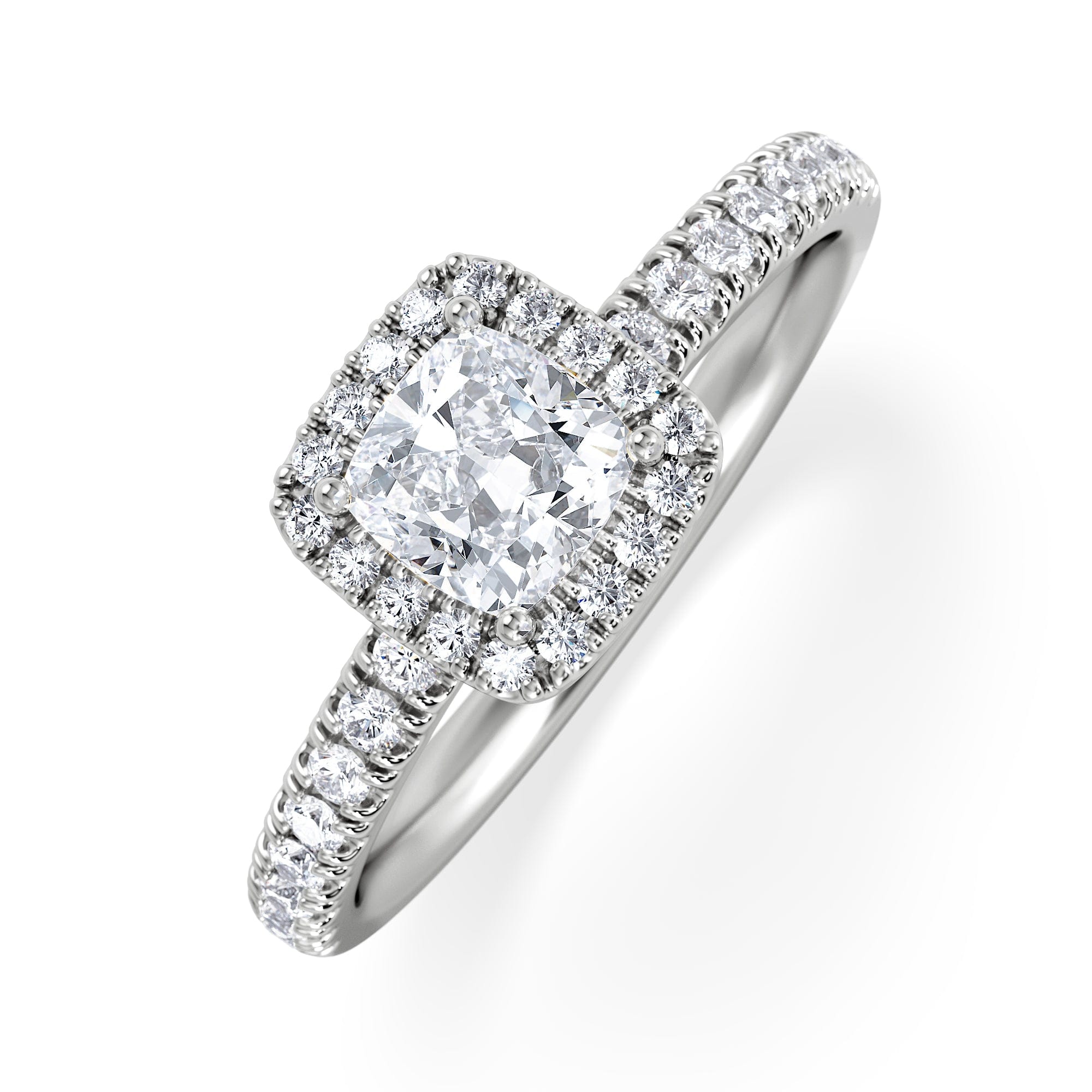 Beatrice Diamond Halo Engagement Ring in Platinum 1ct G/SI2