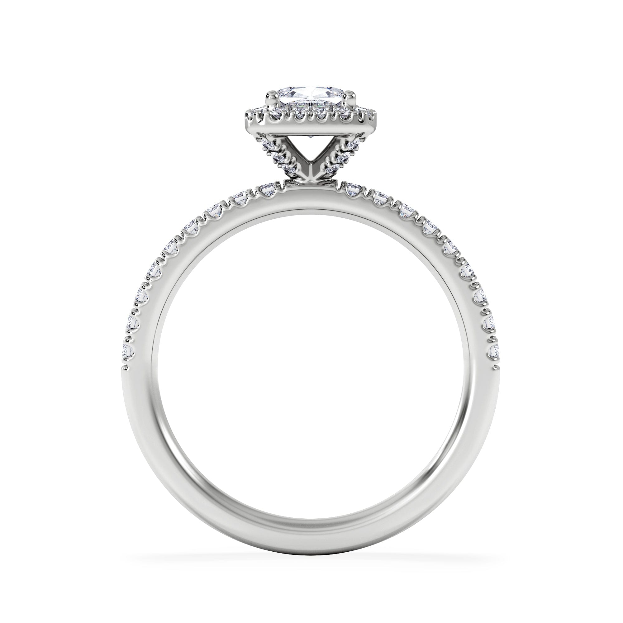 Beatrice Diamond Halo Engagement Ring in Platinum 1ct G/SI2