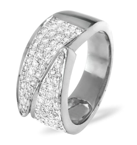 Diamond 18K White Gold Diamond Pave Ring 0.62ct H/si