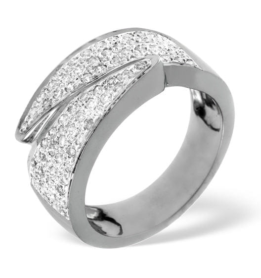 Diamond 18K White Gold Diamond Pave Ring 0.62ct H/si