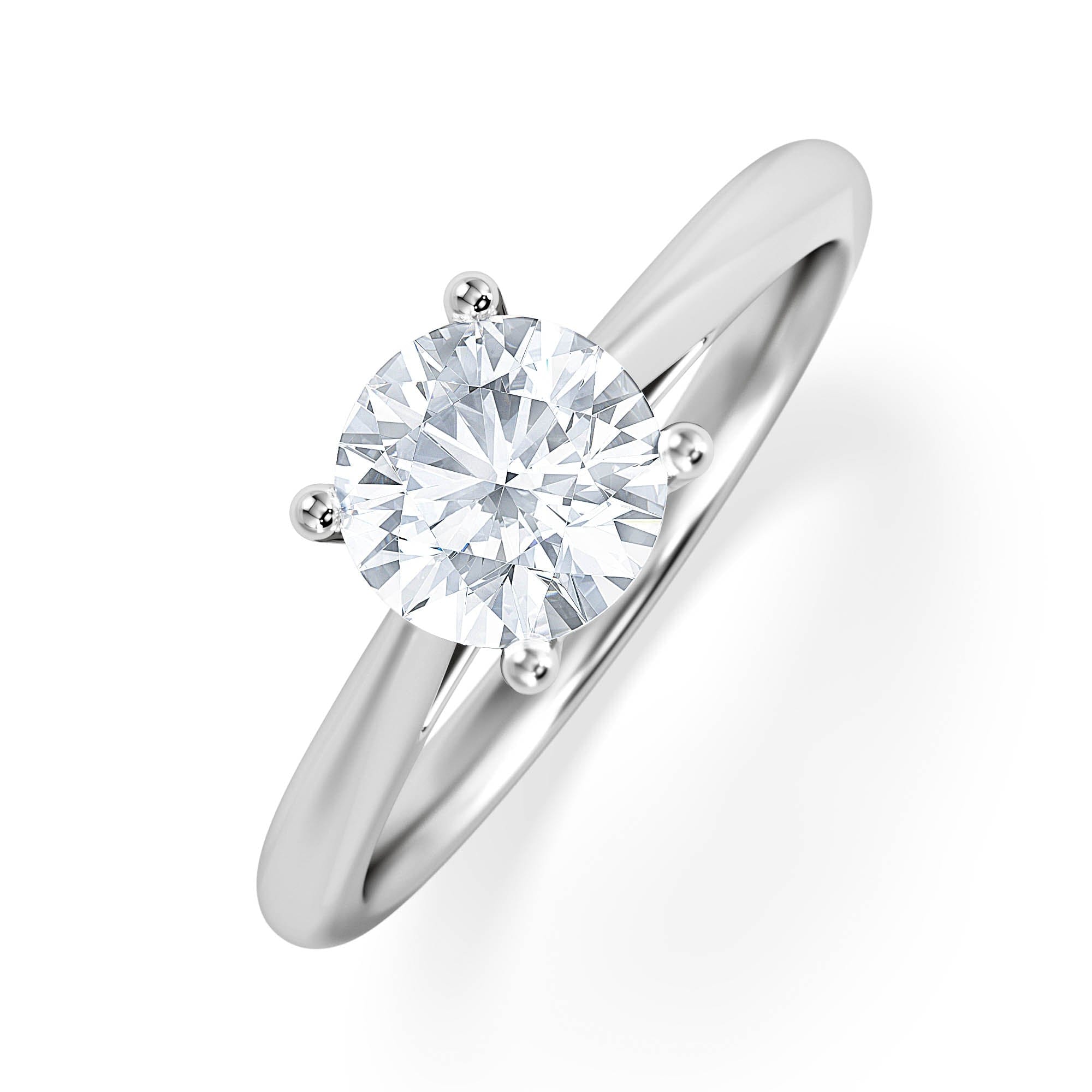 Diamond 1 Carat Diamond Engagement Ring Elysia Lab FVS1 18K White Gold