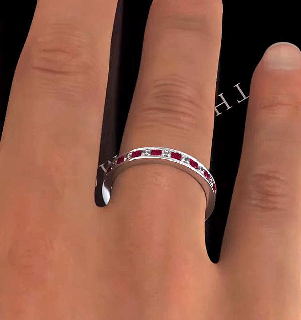 LAUREN Eternity Ring Lauren Diamonds G/VS and Ruby 1.10CT - 18K White Gold