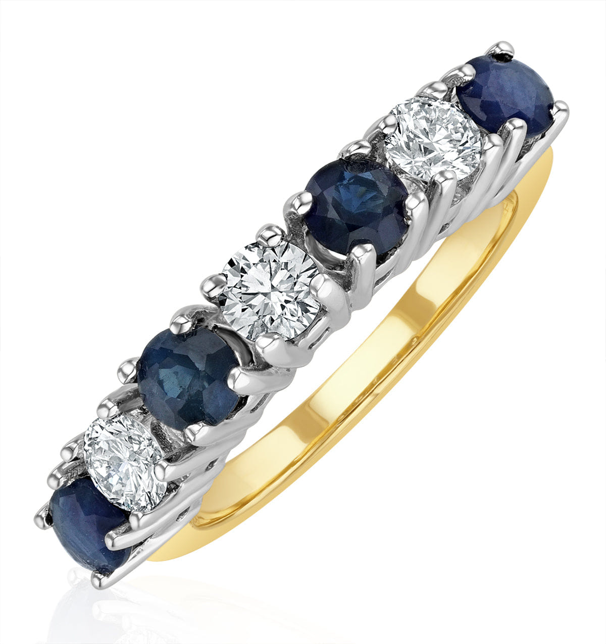 Diamond Sapphire 1CT and Diamond Ring 0.50CT 18K Gold FT32