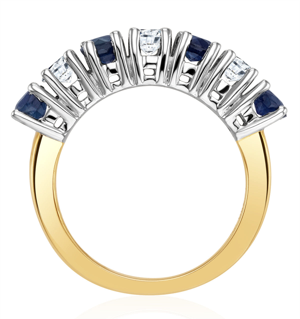 Diamond Sapphire 1CT and Diamond Ring 0.50CT 18K Gold FT32