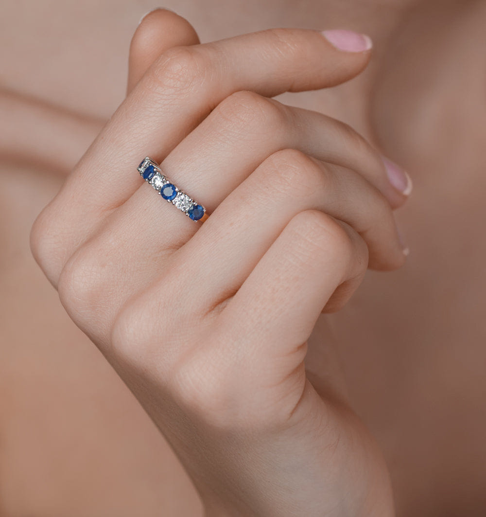 Diamond Sapphire 1CT and Diamond Ring 0.50CT 18K Gold FT32
