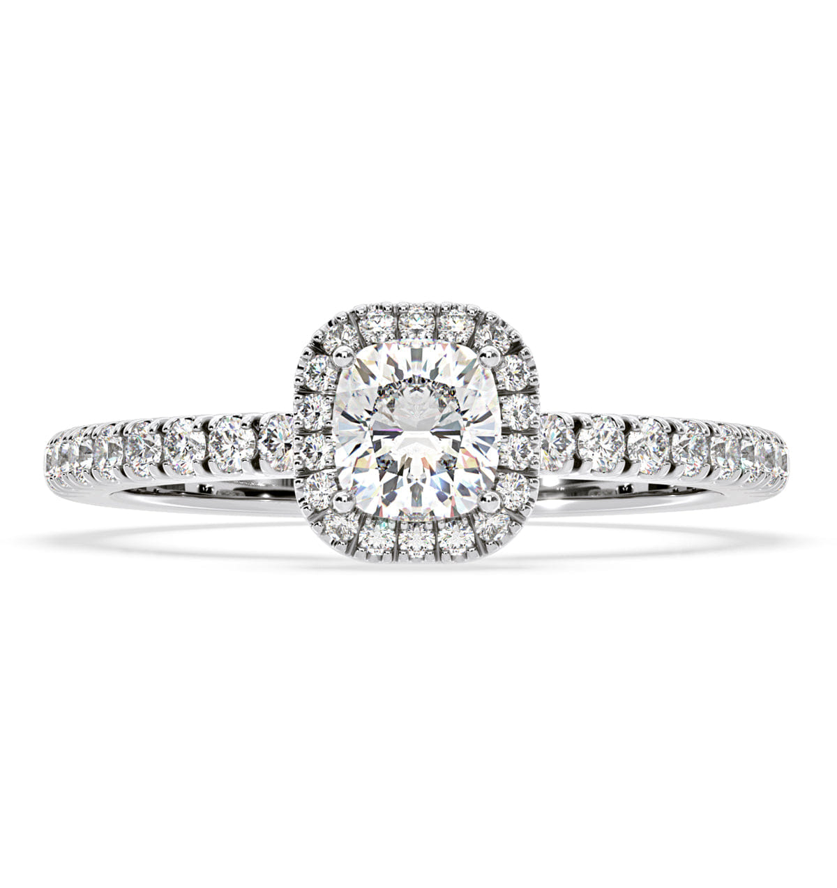Beatrice Diamond Halo Engagement Ring in Platinum 1ct G/VS1