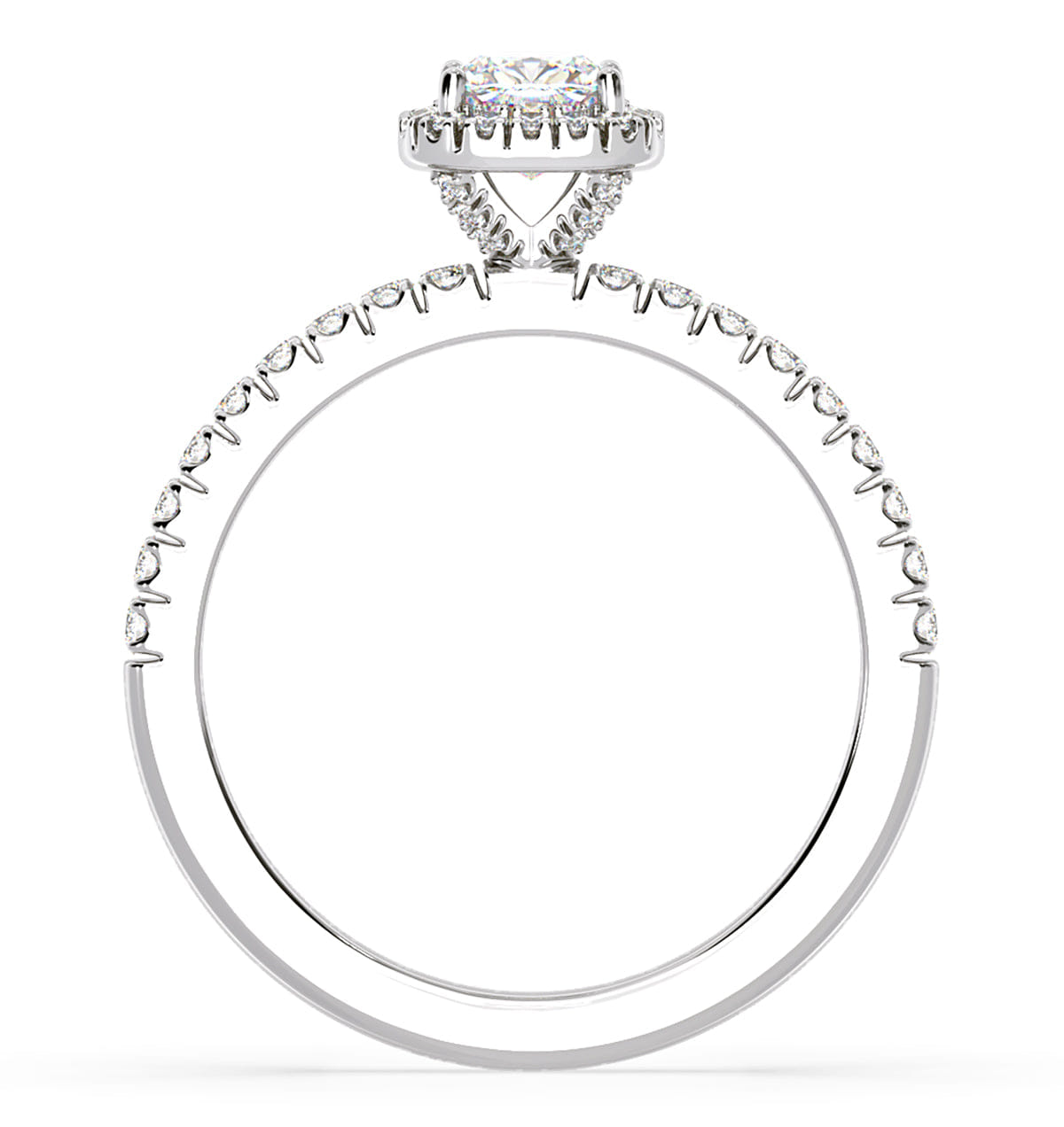 Beatrice Diamond Halo Engagement Ring in Platinum 1ct G/VS1