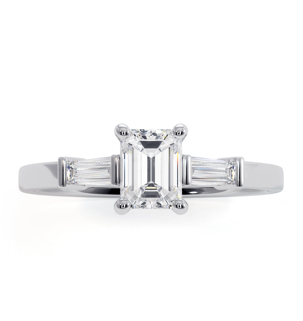 Diamond Genevieve Emerald Cut Diamond Ring in Platinum 0.70ct G/VS2