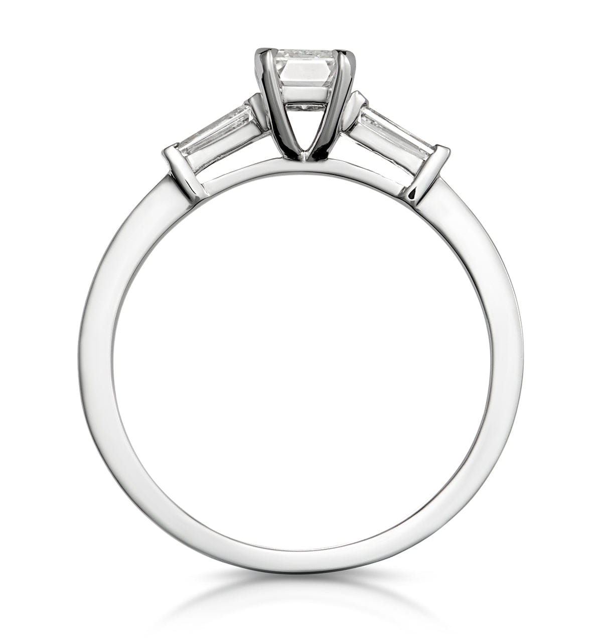 Diamond Genevieve Emerald Cut Diamond Ring in Platinum 0.70ct G/VS2