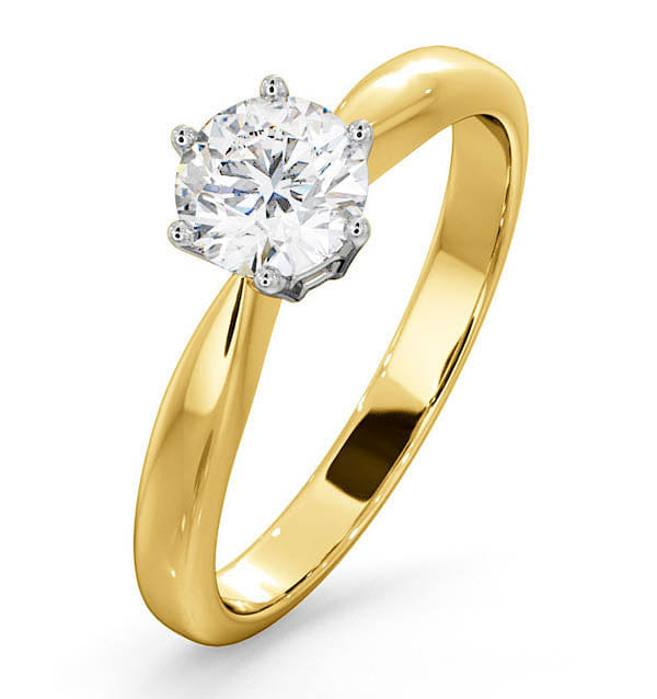 Diamond Certified High Set Chloe 18KY DIAMOND Engagement Ring 0.75CT