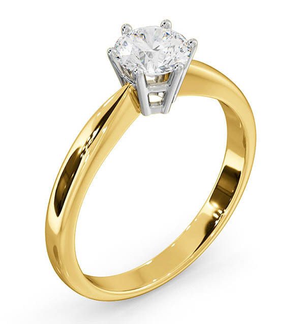 Diamond Certified High Set Chloe 18KY DIAMOND Engagement Ring 0.75CT