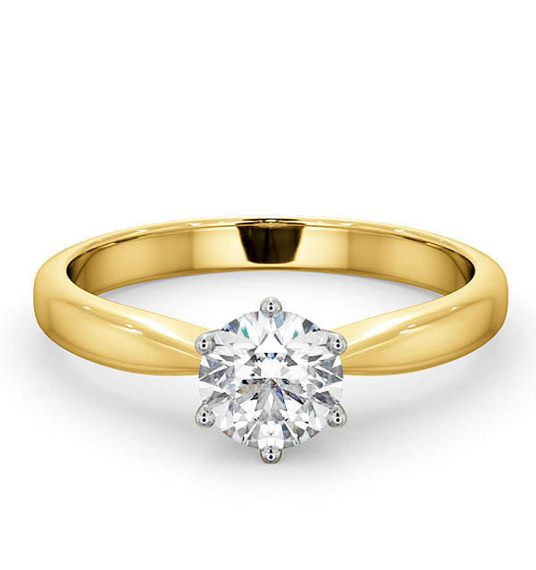 Diamond Certified High Set Chloe 18KY DIAMOND Engagement Ring 0.75CT