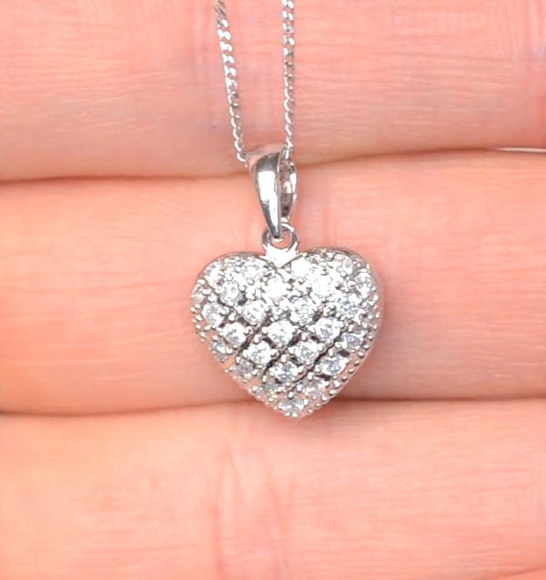 Diamond Heart Necklace Pendant Lab Diamond 0.50ct in 925 Silver
