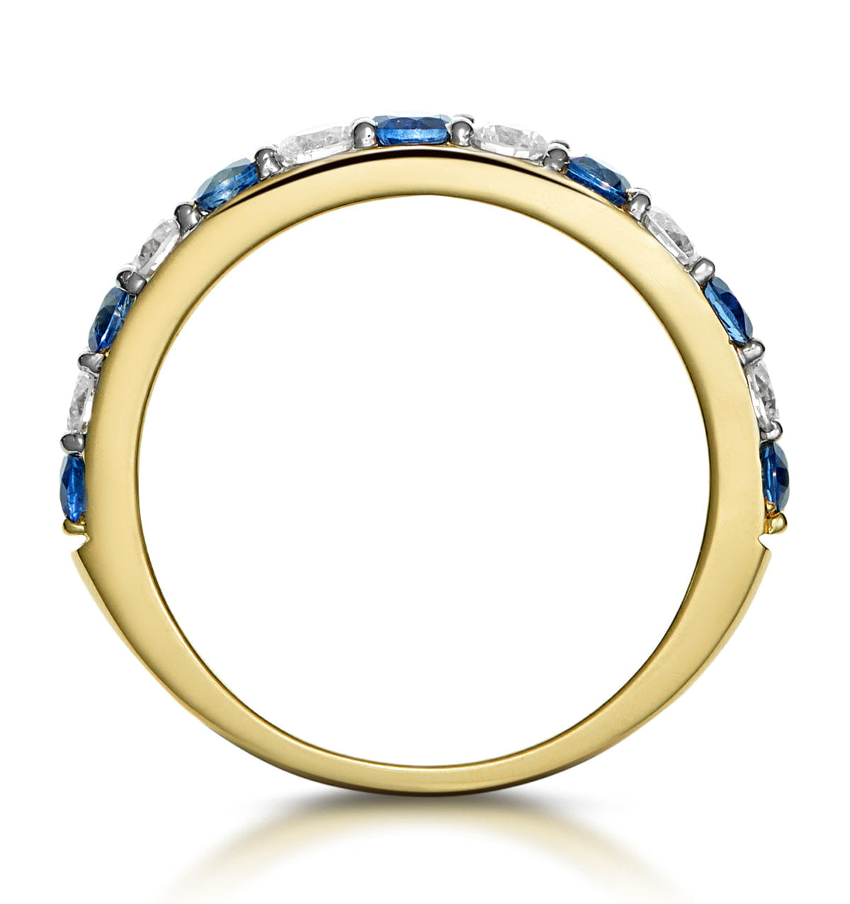 Diamond Sapphire and 0.50ct Diamond Asteria Eternity Ring in 18K Gold