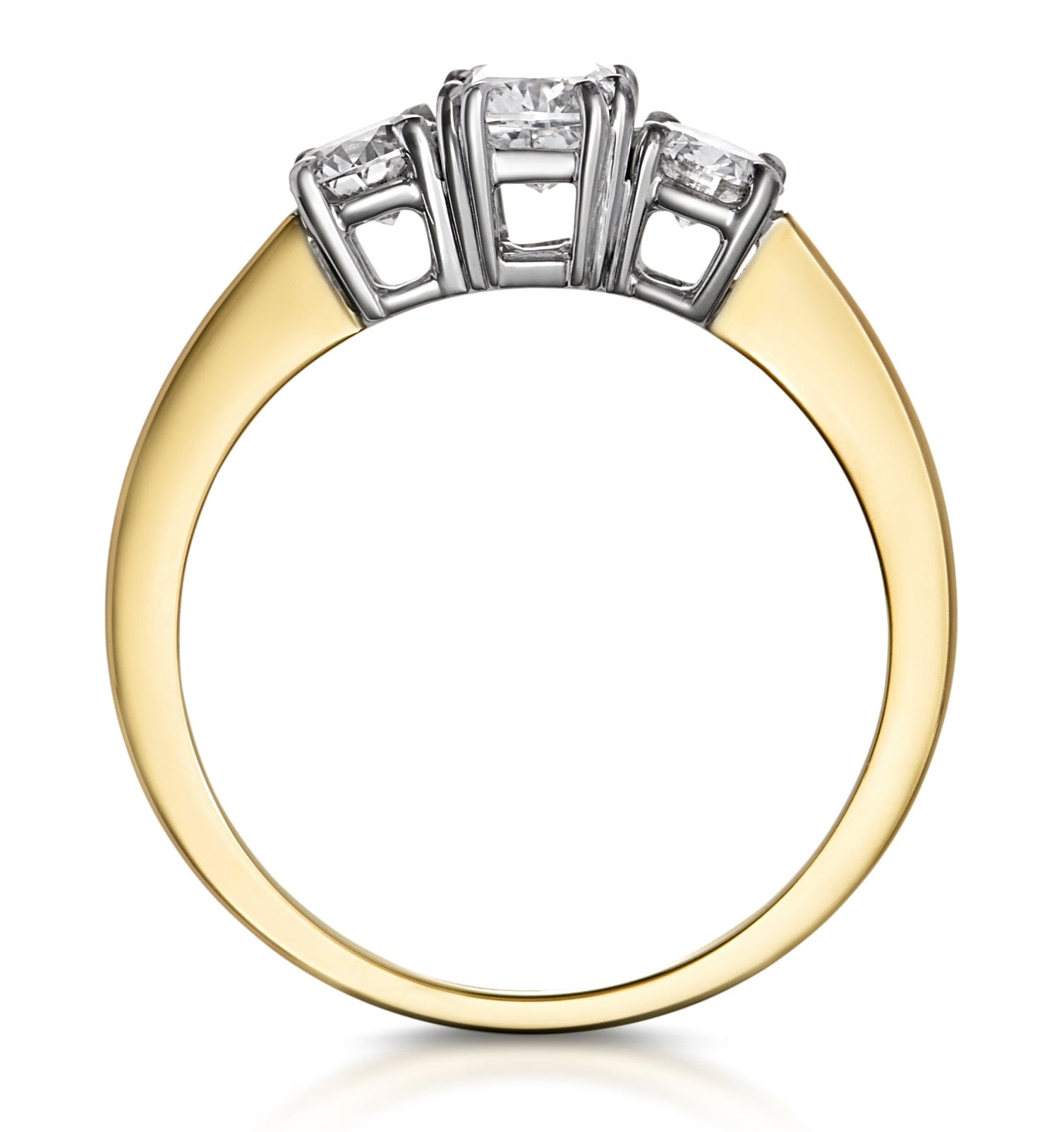 Diamond 3 Stone Meghan Lab Diamond Engagement Ring 1CT F/VS1 in 18K Gold