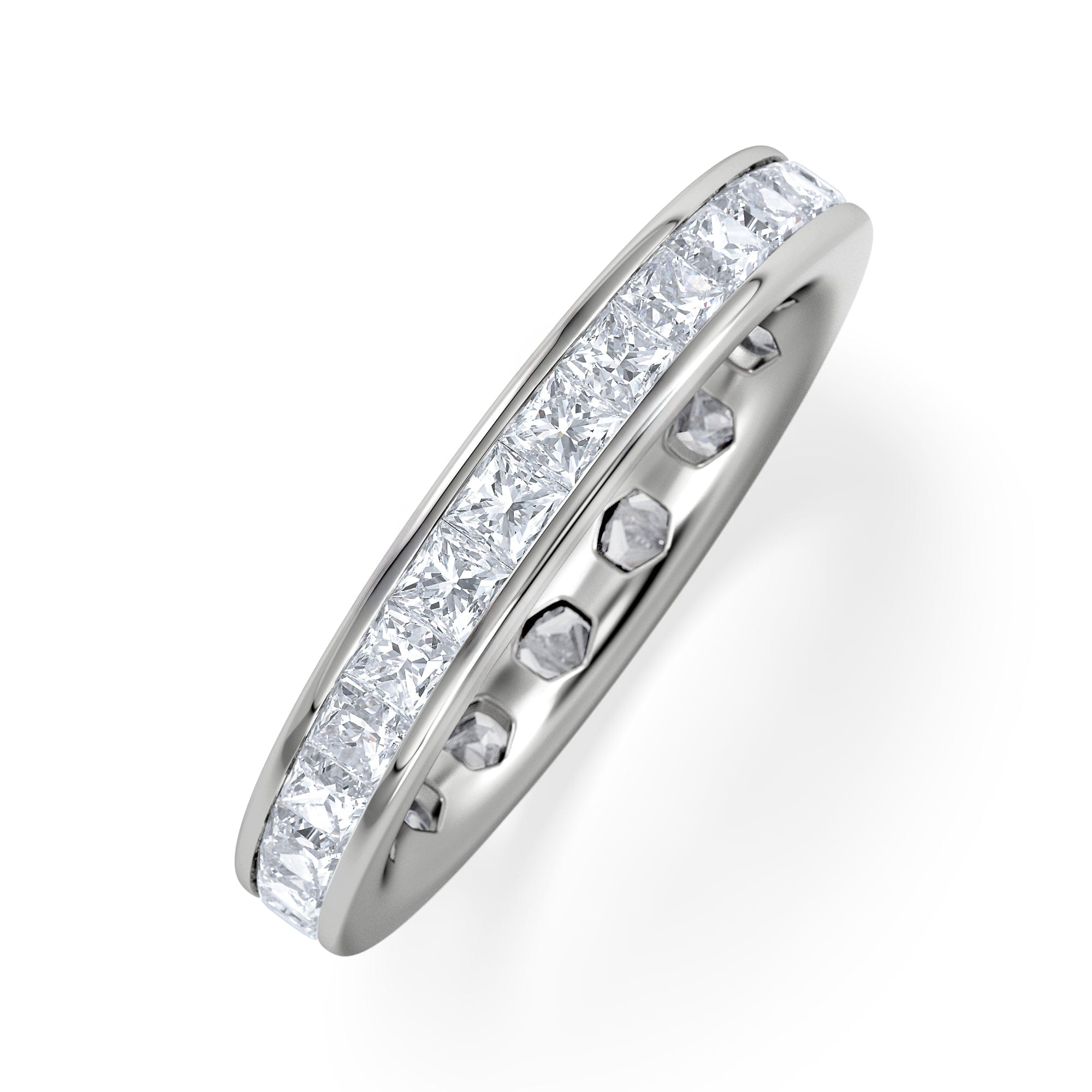 PRINCESS Lauren Lab Princess Diamond Eternity Ring Platinum 2.00ct G/Vs