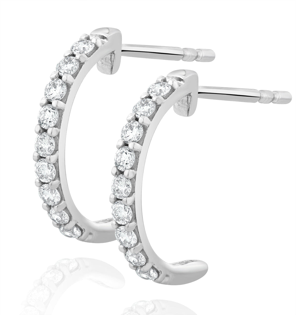 Diamond Comfort Huggie Lab Diamond Earrings 0.25ct H/Si in 9K White Gold