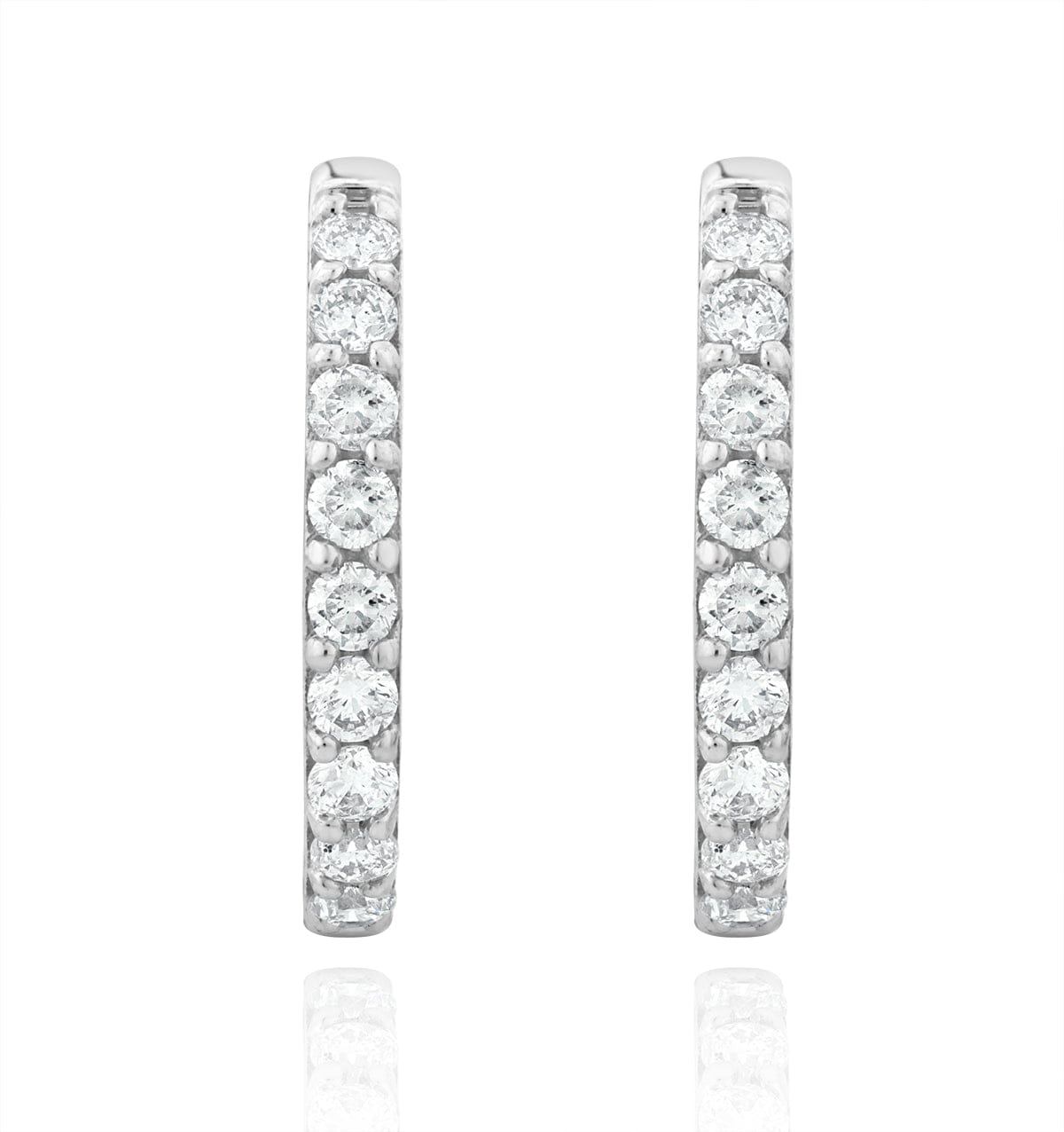 Diamond Comfort Huggie Lab Diamond Earrings 0.25ct H/Si in 9K White Gold