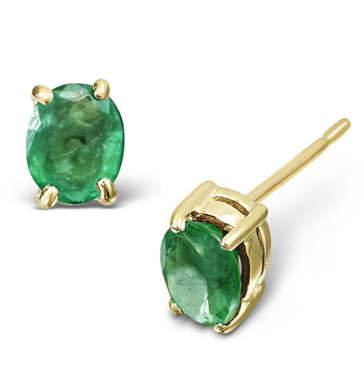 Yellow Emerald 5x4mm 0.64ct 9K Yellow Gold Earrings