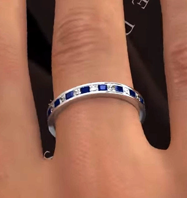 LAUREN Eternity Ring Lauren Diamonds G/VS and Sapphire 1.20CT - Platinum