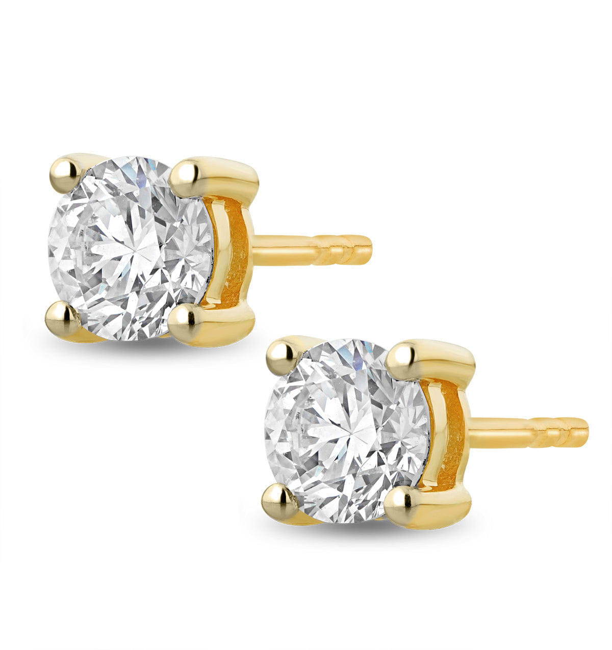 Diamond Lab Diamond Studs Earrings 0.50ct H/Si Quality in 9K Gold - 4.2 mm