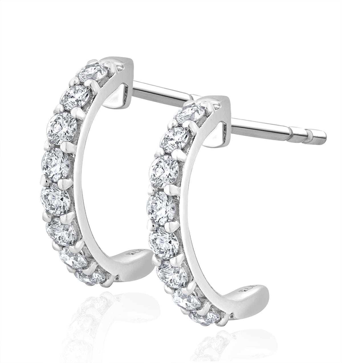 Diamond Comfort Huggie Lab Diamond Earrings 0.50ct H/Si in 9K White Gold