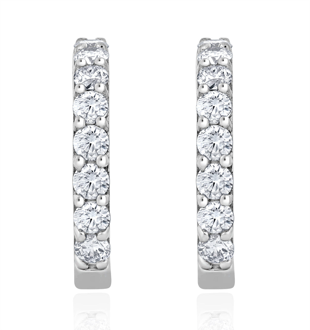 Diamond Comfort Huggie Lab Diamond Earrings 0.50ct H/Si in 9K White Gold