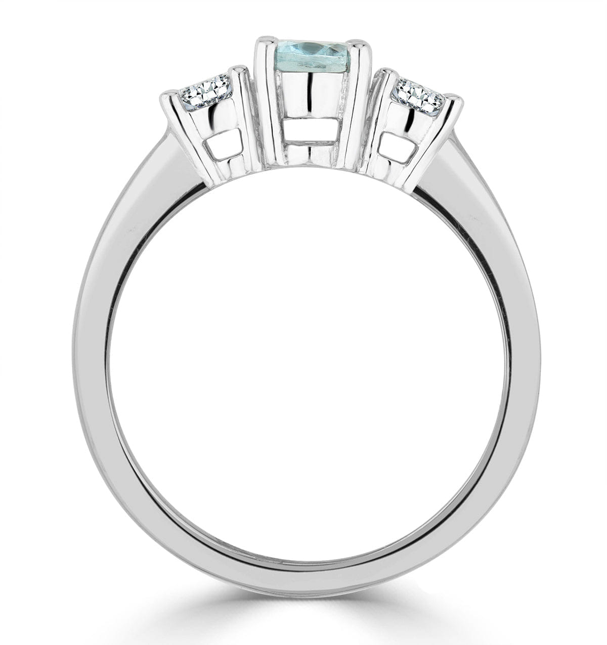 RING Aquamarine 0.70ct and Lab Diamonds G/Vs 0.50ct Platinum Ring