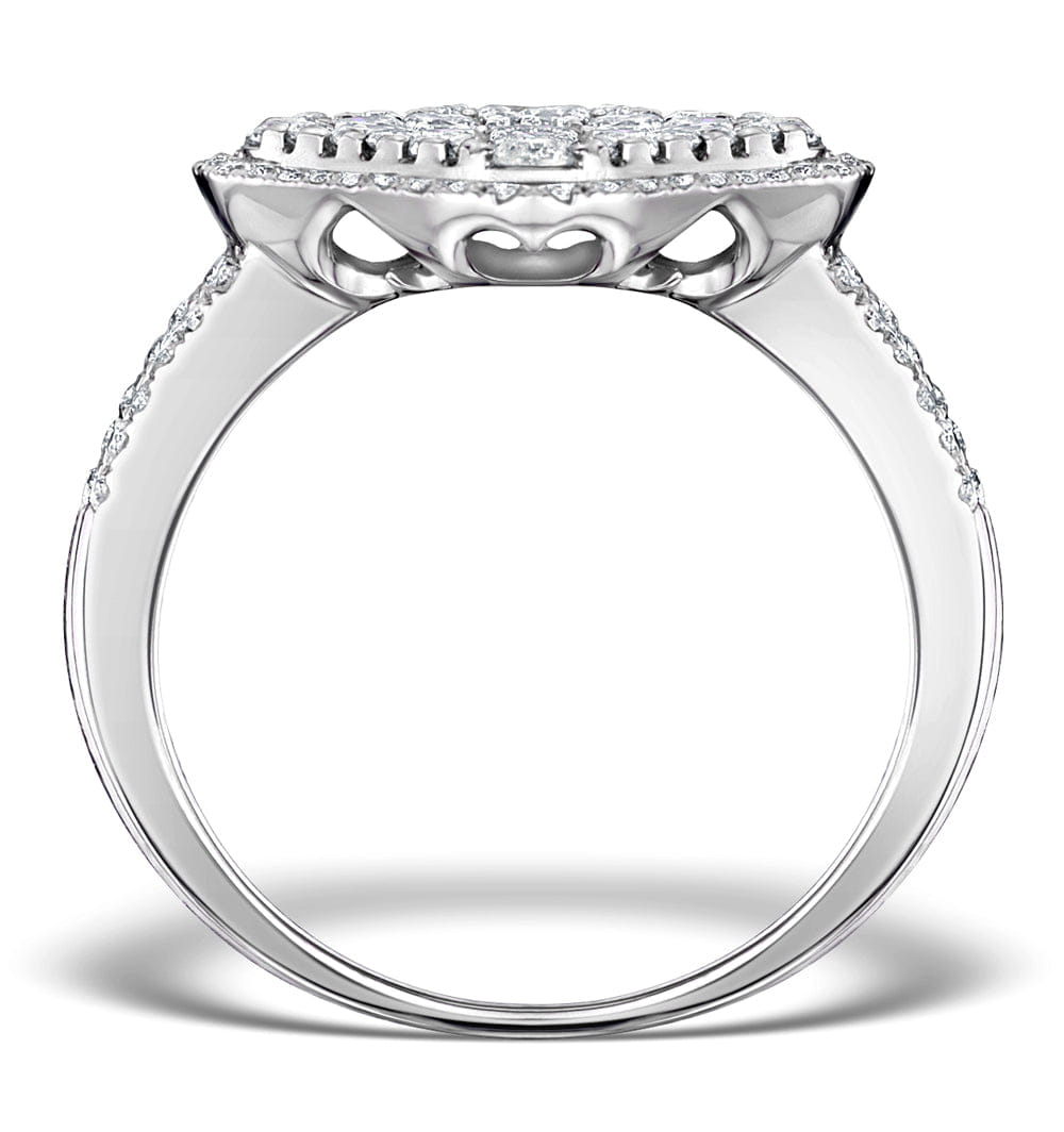 Diamond Galileo 1.75CT Side Stone Ring in 18K White Gold Ring - N4536Y
