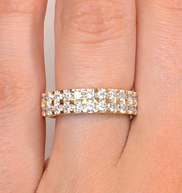 Diamond 1.00ct And 18K Gold Half Eternity Ring - N4497
