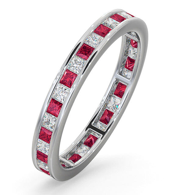 LAUREN Eternity Ring Lauren Diamonds G/VS and Ruby 1.10CT - Platinum